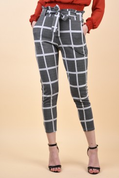 Pantaloni Dama Sister Point Cen-Pa2 Black/Cream Checks